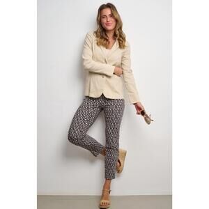 NEW ROBELL bit print pull on pant in navy